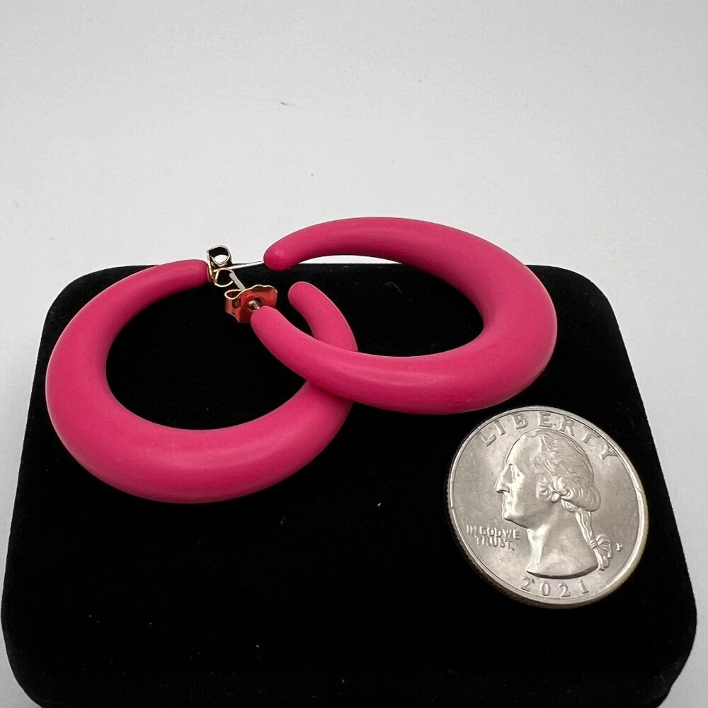 Avon Pink Hoop Earrings - Picture 3 of 3